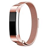 Pumsun Magnetic Loop Band For Fitbit Alta Smart Watch, Stainless Steel (Pink)