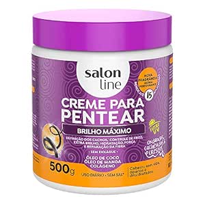 Amazon Com Linha Tratamento Creme Para Pentear Salon Line Brilho Maximo 500 Gr Salon Line Treatment Combing Cream Collection Maximum Shine Net 17 64 Oz Beauty Personal Care