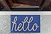 DII Hello Coir Fiber Doormat Non-Slip Durable Outdoor/Indoor, Pet Friendly, 18x30, Blue