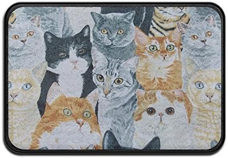 PopKindom Bath Mat Funny Cute Me Cat Coloring Kitten Emoji Door Mat Entrance Mat Floor Mat Rug Indoor/Outdoor/Front Door/Bathroom Mats Rubber Non Slip - 24"x36",40cmx60cm