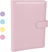 falllea A5 PU Leather Ring Binder Pink 6 Ring Travel Journal Planner
