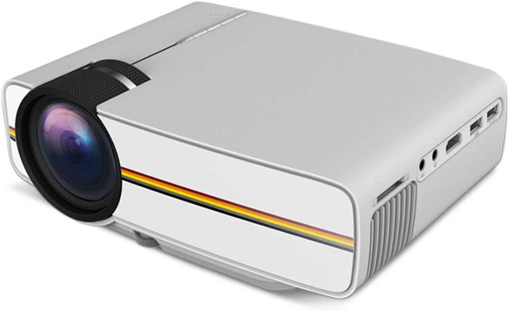 webeauties 1200 Lumens Support 1080P LED Mini Portable Projector Pico Projector for Home Cinema Theater Entertainment, Great Gift For Your Family Games (White)