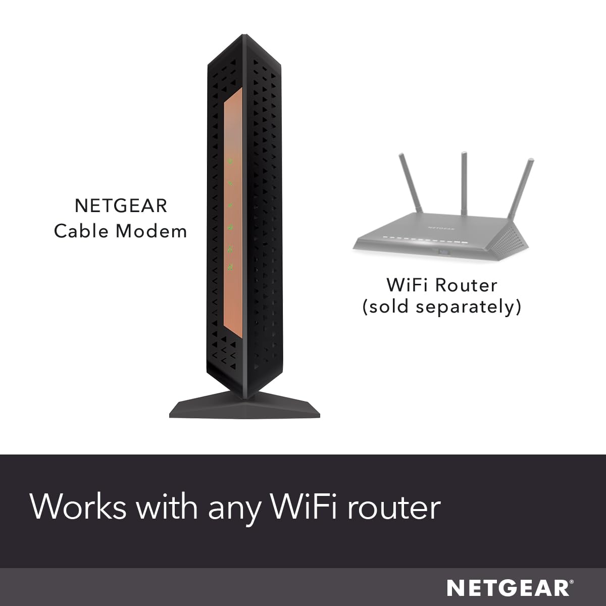 NETGEAR Nighthawk Multi-Gig Cable Modem (CM1100) - Compatible with All Cable Providers Incl. Xfinity, Spectrum, Cox - for Cable Plans Up to 2Gbps – 2 x 1G Ethernet Ports - DOCSIS 3.1