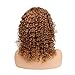 Goldfinch 100% Human Hair Wig Kinky Curly Wig with Bangs Fluffy Wavy Wig 150 Density 14 inches Brown Wig +Free Wig Cap