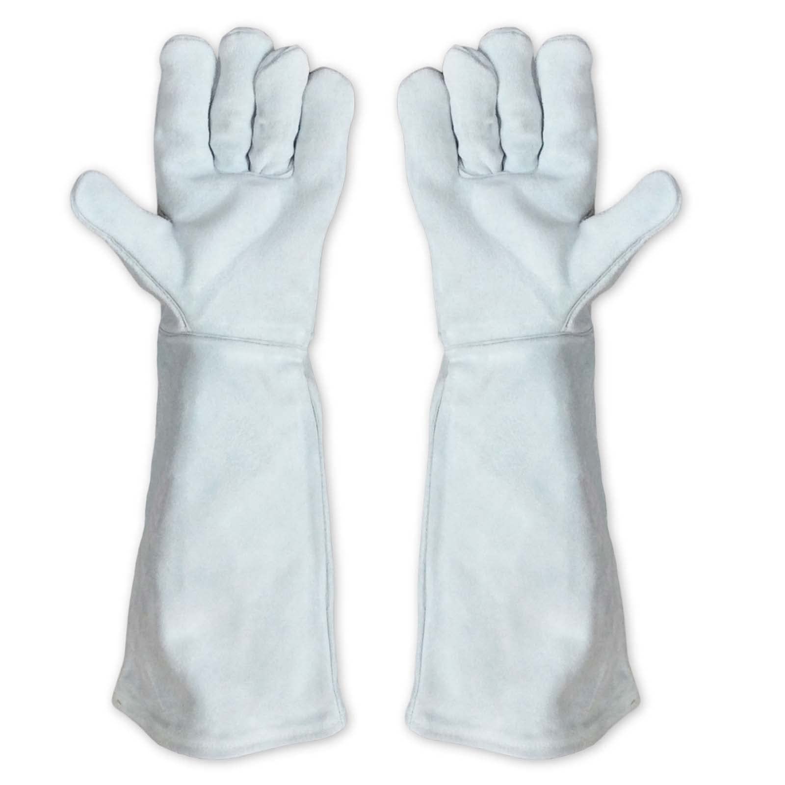 [rian] ペットグローブ 噛みつき防止 引っかき 牛革 厚手 保護グローブ 犬 猫 園芸 手袋 動物捕獲用 耐熱性 約50㎝ グレー商品画像