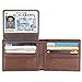 RFID Blocking Cowhide Leather Bifold Wallet for Men with 2 ID Windows(Brown- Sheepskin Leather)