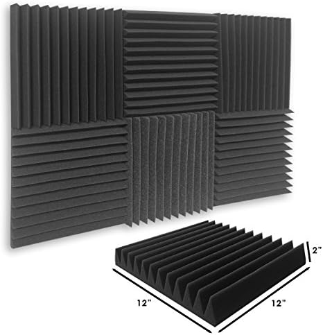 6 Pack Acoustic Panels Sound Control Studio Foam Wedges 2" X 12" X 12"