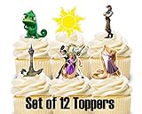 12 Cupcake Toppers RAPUNZEL TANGLED