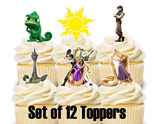 12 Cupcake Toppers RAPUNZEL TANGLED