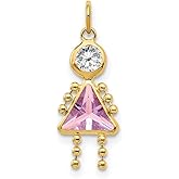 Auriga Fine Jewelry Solid 10K Yellow Gold 20mm Polished January to December Month Birthstone Charm for Pendant Necklace or Bracelet (L-20 mm/0.79 Inch, W-10 mm/ 0.39 Inch)