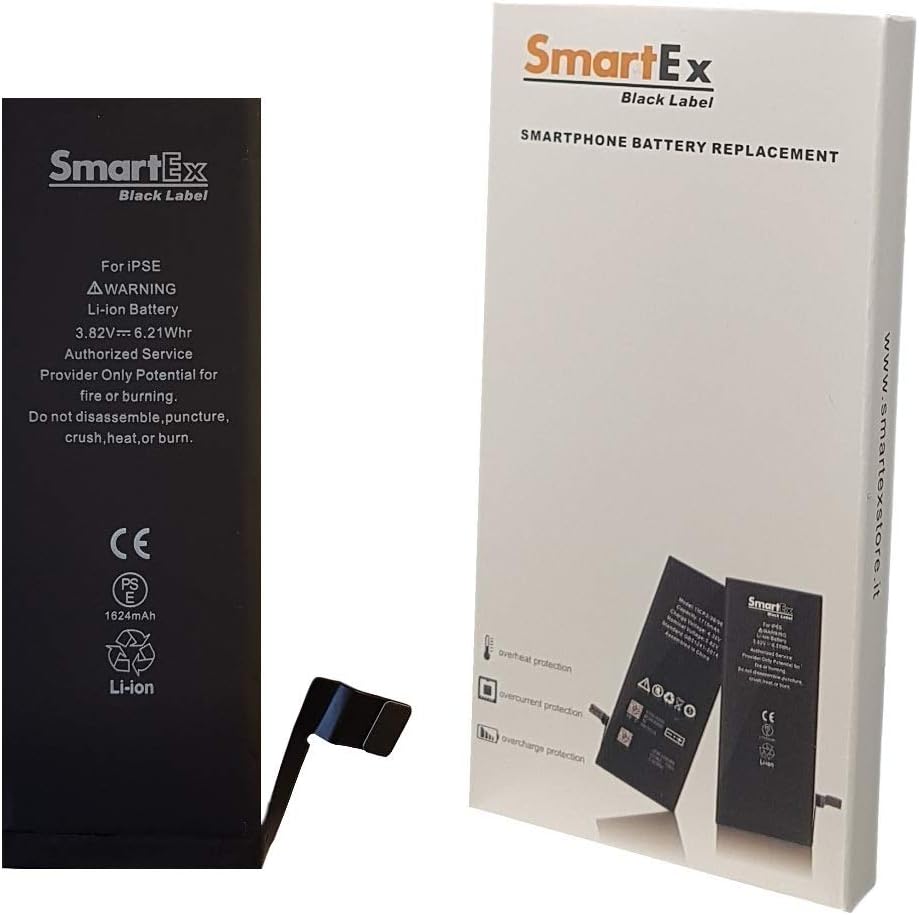 Smartex® Black Label Battery compatible with iPhone SE - 1624 mAh