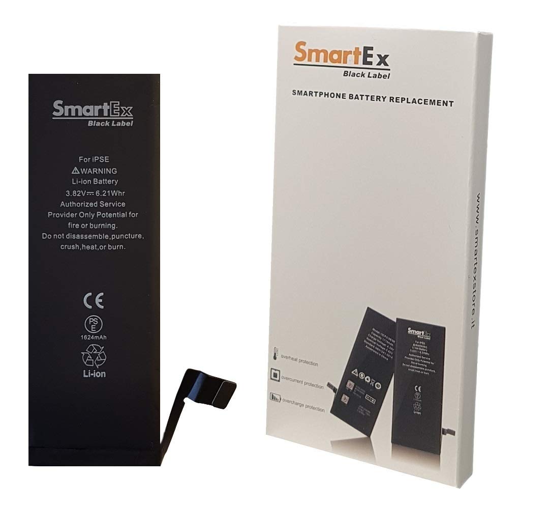 Smartex® Black Label Battery compatible with iPhone SE - 1624 mAh | 2 Years Guarantee