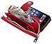 iPhone 5S/SE Wallet Case, HYSJY Magnetic Detachable PU Leather Wallet Purse for Women Men with Zipper, Credit Card Slots, Card Holer,Flip Slim Cover Case Fit iPhone 5/5S/SE (Zip-Red)