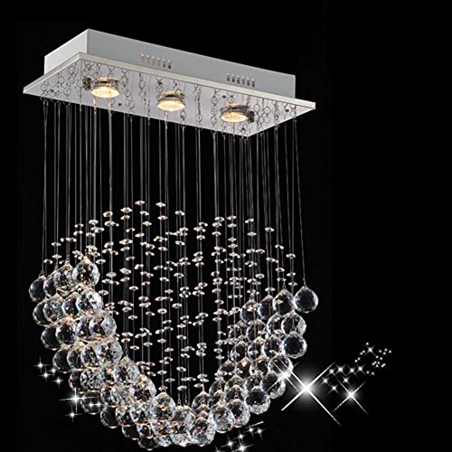 DMMSS Romantic Heart Shaped Crystal Chandelier Bedroom Lights Transparent Led Crystal Ball Pendants L45W20Cm / L60W20Cm , 45Cm