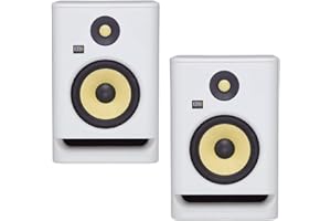 RIOTSOUND KRK RP5 Rokit 5 G4 Professional Bi-Amp 5" Powered Studio Monitors, White Noise - PAIR