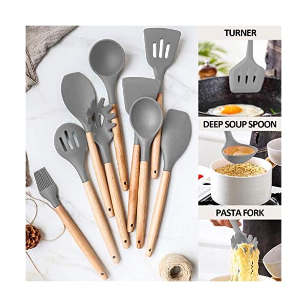 Umite Chef Kitchen Cooking Utensils Set, 24 pcs Non-Stick Silicone Cooking Kitchen Utensils Spatula Set with Holder…