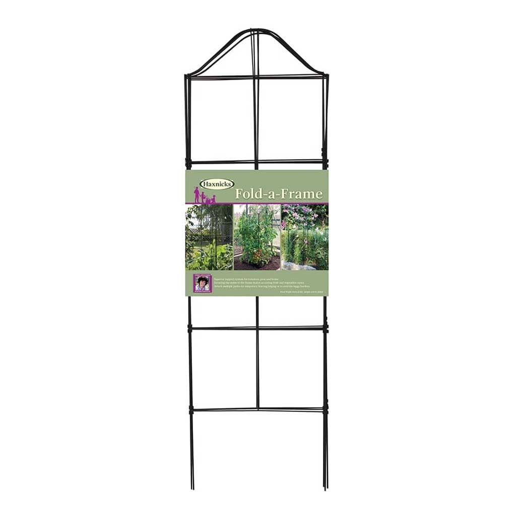 Haxnicks Fold-A-Frame | Flexible Trellis Plant Support | Growing Climbing Plants | Decorative Garden Divider | Peas, Mange Tout | Black, 132x33x110 cm |Frame140101