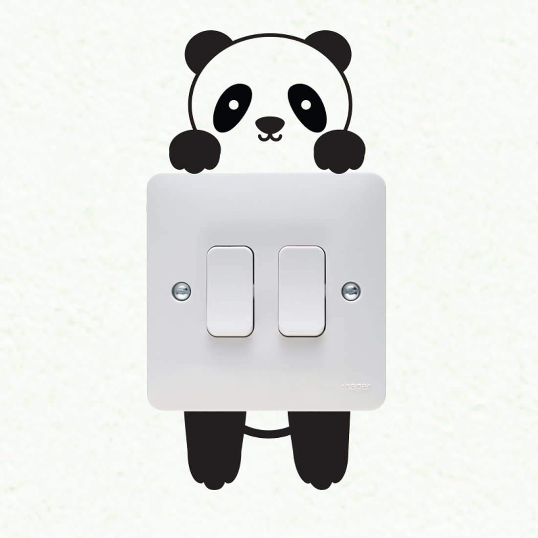 Panda Wall Sticker Plate Light Switch Wall Sticker Vinyl Decal Mural Home Decoration Power Socket Sticker