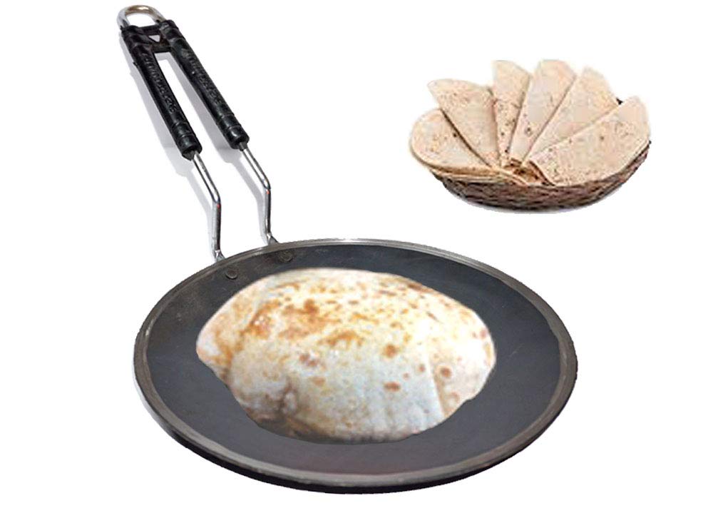 Buy Generic Cast Iron Tawa with Handle, 9.5 Inches, Grey Online at Low