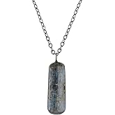 NJCRAFT Gemstone Handmade Tumble Pendant Necklace for Women |Natural Stone Healing Crystal Jewellery| Chain 16+2 Inch Adjustable | Gift Jewelry
