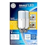 GE Lighting Reveal LED Bright Stik 100W Replacement LED Light Bulbs, 2-Pack, Daylight, General Purpose, Medium Base