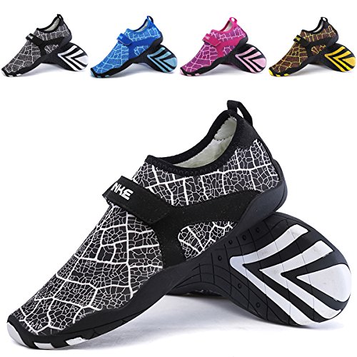 L-RUN Women's Water Shoes Athletic Sport Light Walking Shoes Black XXL(W:12-13,M:10-11)=EU 43-44