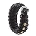 X-Plore Gear Survival Paracord 550 Bracelet With Fire Starter, Tinder, Eye Knife | Durable Parachute Nylon Snug Fit | Build Shelter, Catch Food | For Emergencies, Traveling (Black)