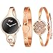 Xinge Women's Bangle Bracelets Watch Set 3 Pieces Rose Gold Tone XG3678BR&0620