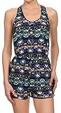 Junior's Multi-Patterned Button-Up Racerback Romper, Multi 1, M