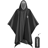 Beesgarden Hooded Rain Poncho for Adult, TPU IP8000mm Waterproof Coating, Reusable Unisex Rain Poncho for Hiking Travelling