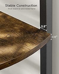 Pipishell Corner Shelf, 5 Tier Bookshelf