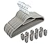 Finnhomy Heavy Duty 50 Pack Clothes Hangers with 10 Multiple Use Finger Clips, Durable Slim-Line Velvet Hangers Non-Slip Sturdy Clothing Hangers, Gray