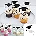 OUNONA 12pcs Cake Toppers for Graduation 2017 Graduation Cupcake Decorations