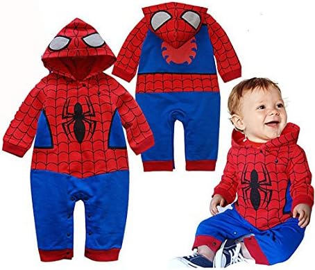Magictolife Baby Boys'Spider-man Costume Hoodie Romper Jumpsuit Outfit 70
