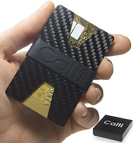 Calti Carbon Fiber Minimalist Wallet Cardholder – For Men – Gift Box – Made In Europe