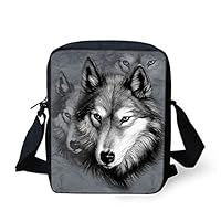 Bigcardesigns Cool Wolf Women Messenger Sling Shoulder School Bag