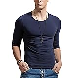 XShing Fitting Men Soft Stretchy Long Sleeves Athletic Muscle Cotton T Shirt