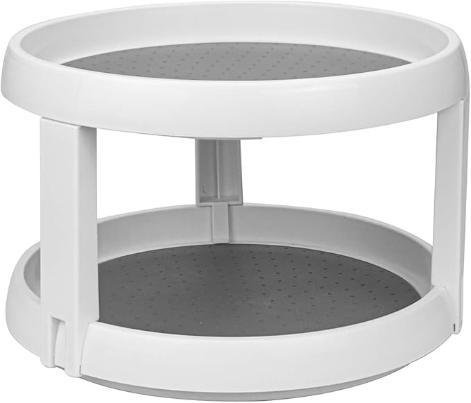 Lawei 10 Inch Plastic Lazy Susans Turntable 2 Tier Lazy Susan Organizer Kitchen