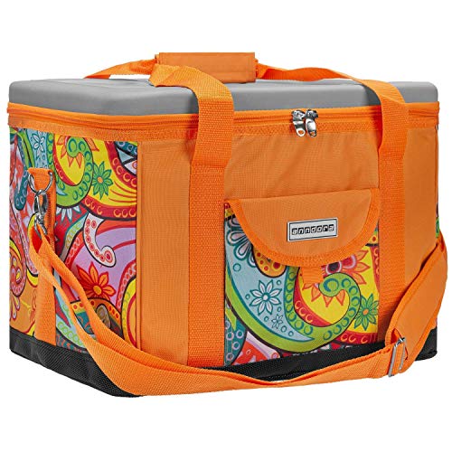anndora Kühltasche XL 40 Liter – große Isoliertasche mit Getränkehalter & Tragegurt – auslaufsicher & belastbar bis 10kg – Thermotasche für Picknick, 