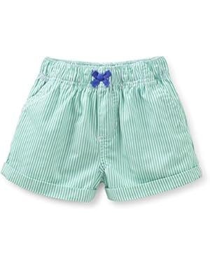 Pull-on Stripe Shorts with Blue Bow-3 Months