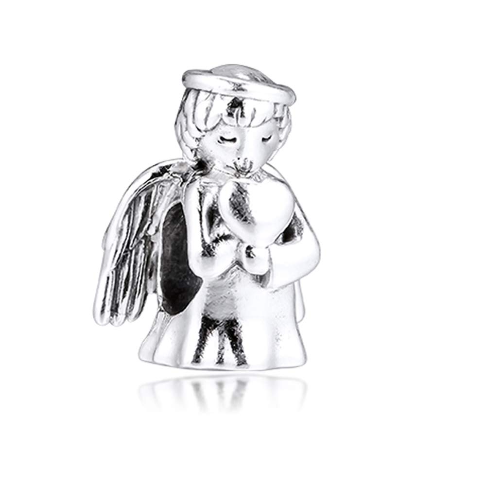 PANDOCCI 2019 Winter Angel of Love Charm Bead 925 Silver DIY Fits for Original Pandora Bracelets Charm Fashion Jewelry