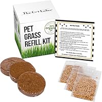 CAT Grass/PET Grass Refill KIT - 3 Pack: Refill kit for Item #B01I5XHWI6 and B01JNI9W9E: 100% Organic pet Grass kit/cat Grass kit.Natural Hairball Control and Hairball Remedy for Cats.