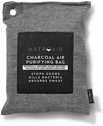 Natroair Charcoal Air Purifying Bags - 2 pk, 600ml - Natural Bamboo Purifier and Dehumidifier for Cars, Closets and Pet Homes - Absorbs and Removes Odors and Mildew - Lasts up to 2 Years