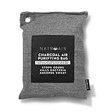 Charcoal Air Purifying Bags -4 pk - Natural Bamboo Purifier and Dehumidifier for Cars, Closets and Pet Homes- Absorbs and Removes Odors and Mildew - Lasts up to 2 Years - By Natroair