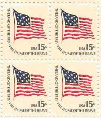 Land of the Free/Home of The Brave Set of 4 x 15 Cent US Postage Stamps 1597