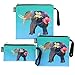 QOGiR Reusable Snack Bags and Sandwich Bags with Handle(Colorful Elephant)