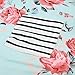 2017 Women's Spring Summer Floral Print Striped Short Sleeve T Shirts Loose Casual Tops,Green,Medium