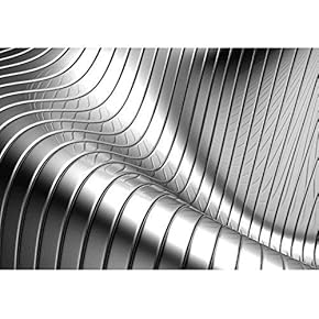 Aluminum Abstract Silver Stripe Pattern Background 3D Illustration - Removable Wall Mural | Self-Adhesive Large Wallpaper - 66x96 inches