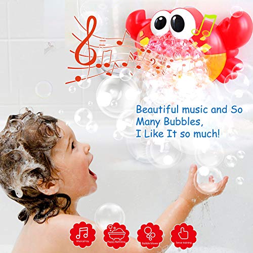 Joyjoz 3 in 1 Bath Bubble Machine, Automatic Bubble Maker for Toddlers with 12 Nursery Rhyme, 1000+ Bubbles Per Minute, Include Bubble Machine,5 Stacking Cups, 5 Squirting Dolls, Gifts for Kids