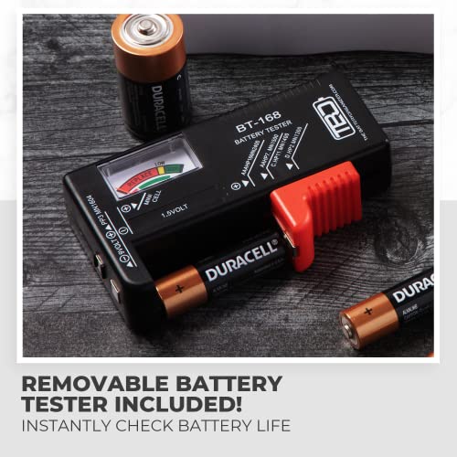 The Battery Organizer and Tester with Cover, Battery Storage Organizer